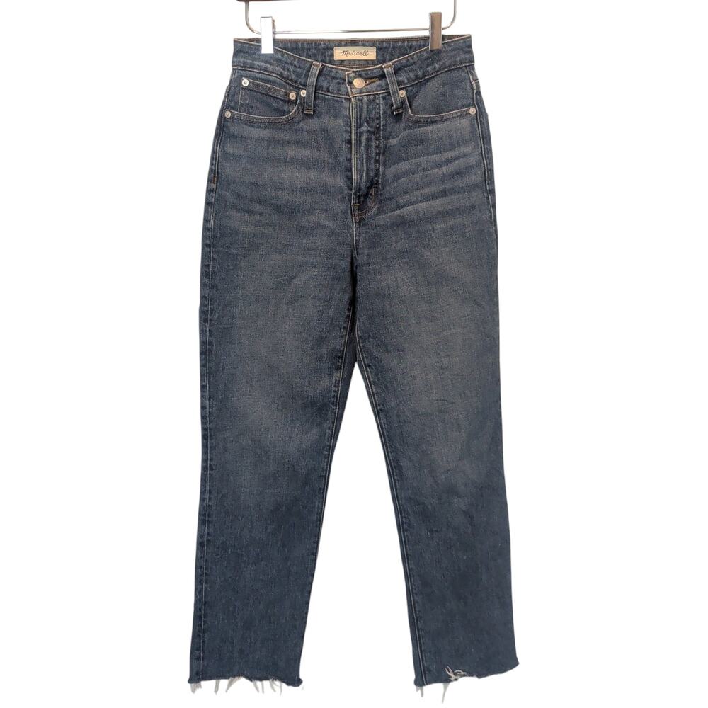 Madewell Sz 26 Curvy Perfect Vintage Crop Straight Jeans High Rise Stretch Denim